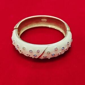 New Vintage Signed D. SWAROVSKI Multicolor Crystal Bangle Bracelet